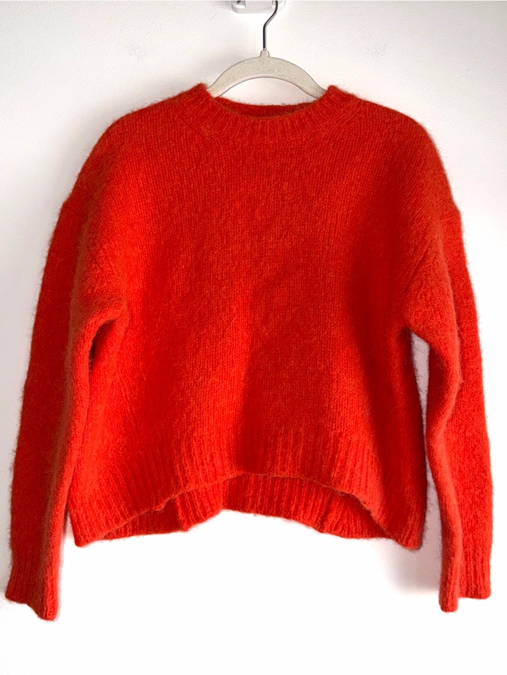 Acne Studios Shira Alpaca Sweater Size XS Alpaca Wool Blend Fire Orange